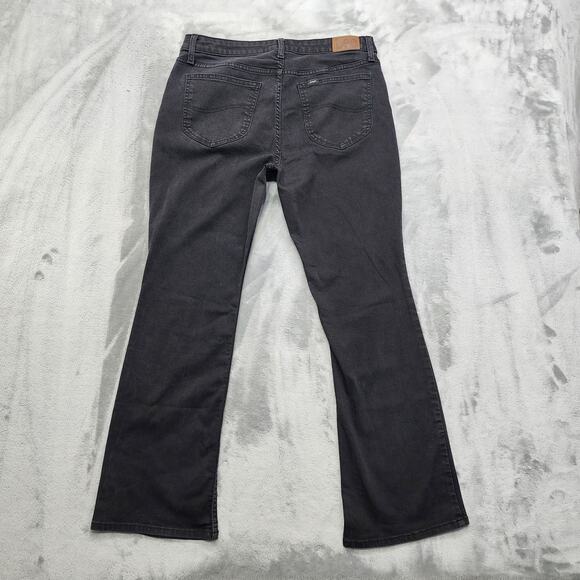 Lee Jeans Womens 14P PETITE Black Regular Fit Boot Cut Mid Rise Stretch Denim - Picture 3 of 15